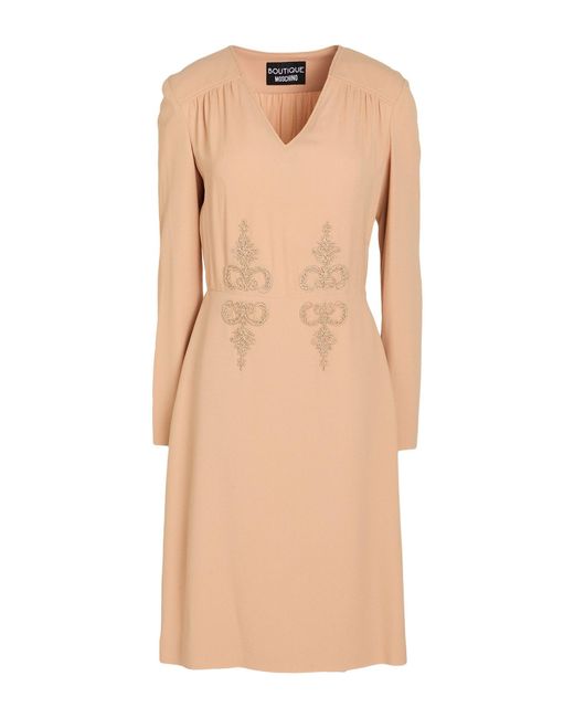 Boutique Moschino Natural Camel Midi Dress Acetate, Viscose