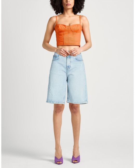 Casablanca Blue Denim Shorts Cotton