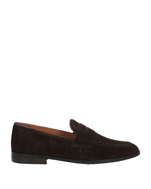 8 by YOOX Black Split Leather Loafers Loafers Calfskin for men