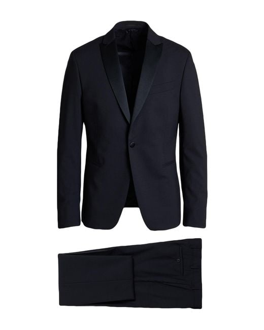 Pal Zileri Blue Midnight Suit Polyester, Wool, Elastane for men