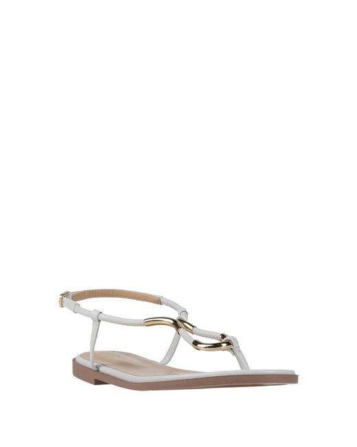 Sergio Rossi Natural Thong Sandal Leather, Metal