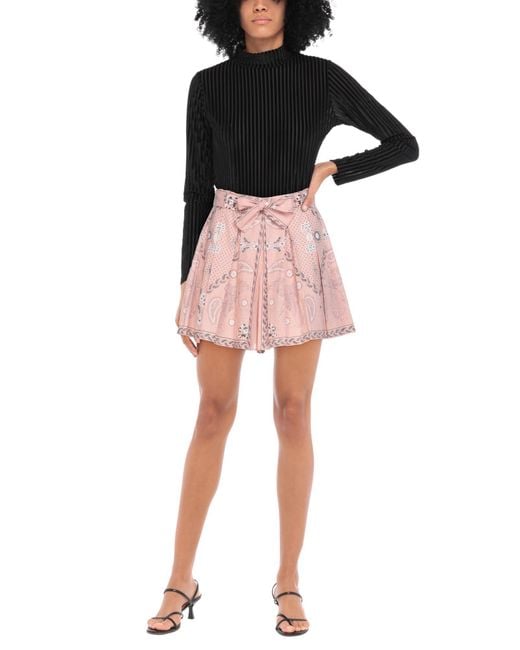 Sandro Pink Shorts & Bermuda Shorts Linen, Cotton
