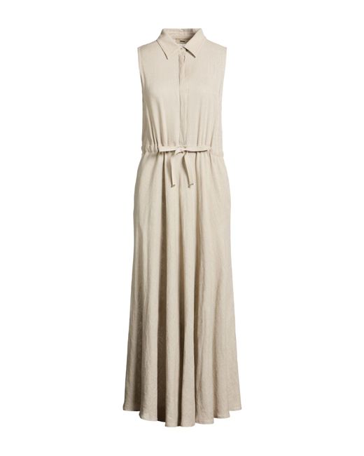 Herno Natural Maxi Dress Viscose, Linen