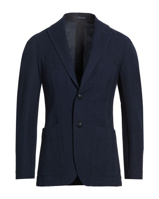 Tagliatore Blue Blazer Virgin Wool, Polyamide, Elastane for men