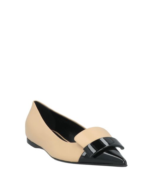 Sergio Rossi Natural Ballet Flats Leather