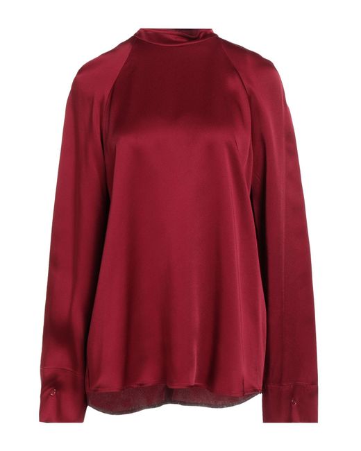 Semicouture Red Top Acetate, Viscose, Elastane