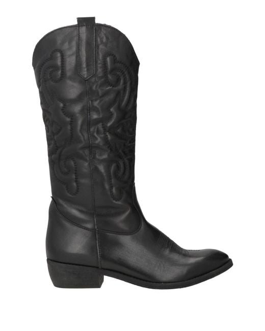 Divine Follie Black Boot Leather