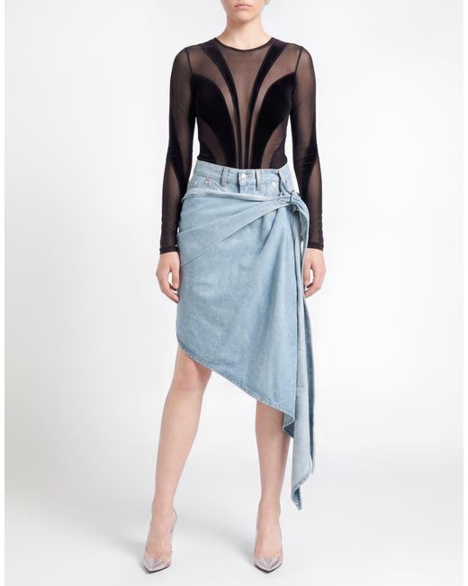 Mugler Blue Denim Shorts Cotton