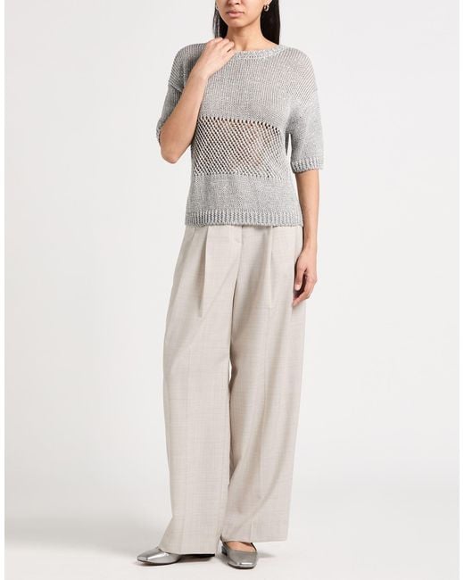 D.exterior Gray Sweater Linen, Polyester, Polyamide