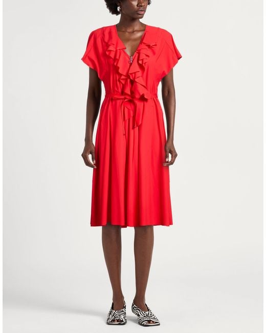 High Red Midi Dress