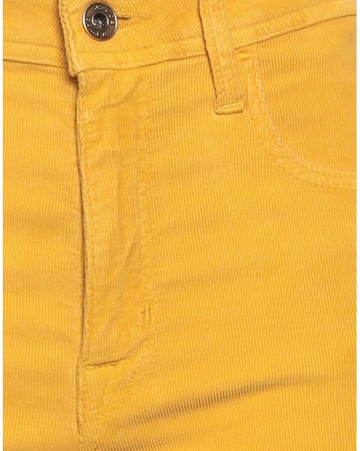 Jacob Cohen Yellow Pants Cotton, Lyocell, Elastane, Polyester