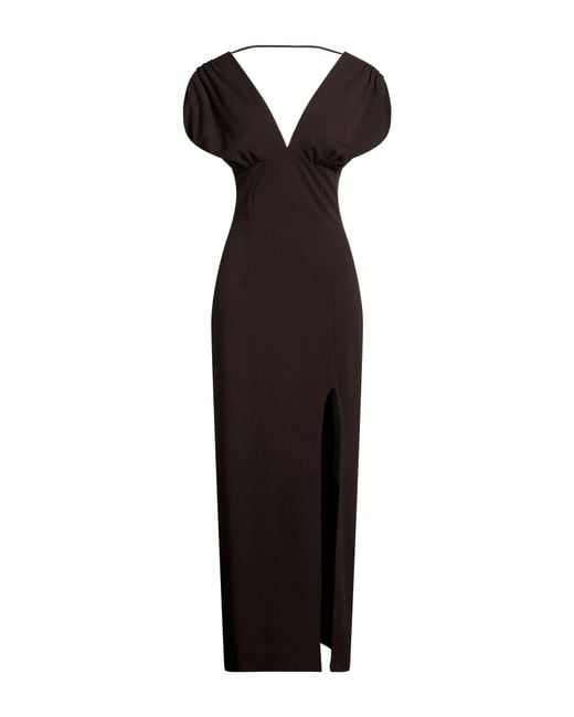 Haveone Black Dark Maxi Dress Polyester, Elastane