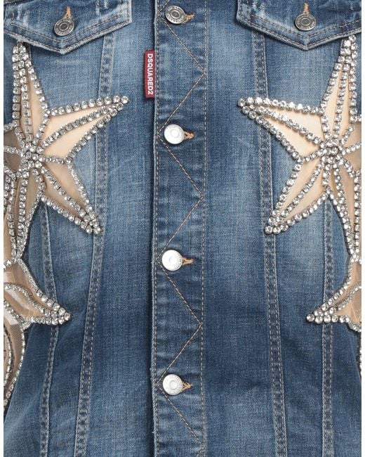 DSquared² Blue Denim Outerwear Cotton, Elastane, Polyamide for men