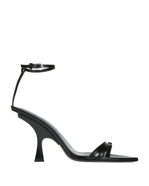 The Attico Black Sandals Leather, Textile Fibers