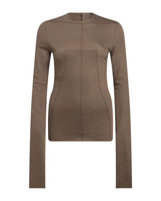 Rick Owens Brown Taupe T-Shirt Cotton