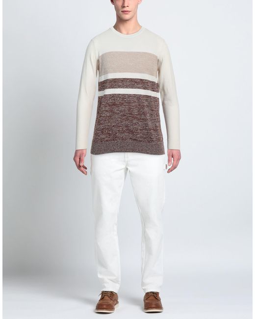 M.Q.J. White Sweater Linen, Polyester for men