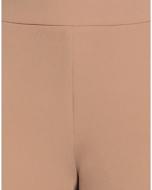 SIMONA CORSELLINI Natural Camel Pants Polyester, Elastane