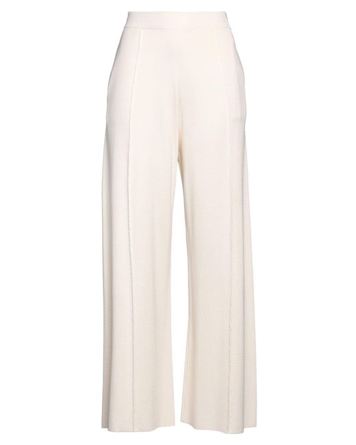 The Row White Cream Pants Silk