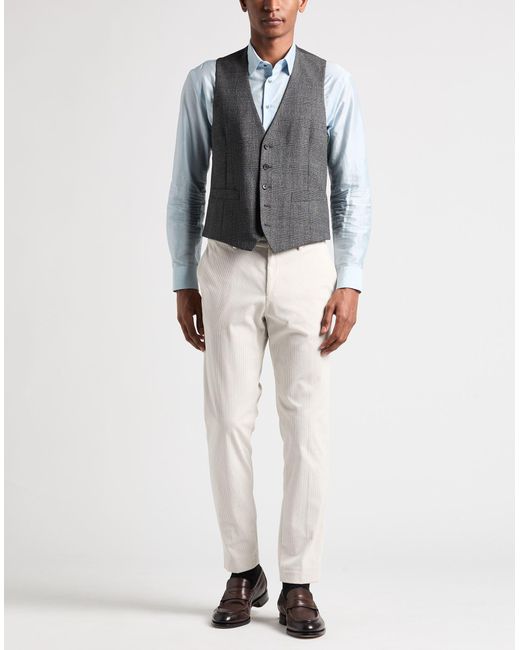 Lardini Gray Tailored Vest Wool, Elastane for men
