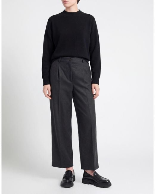 Akris Black Punto Charcoal Pants Virgin Wool, Polyamide