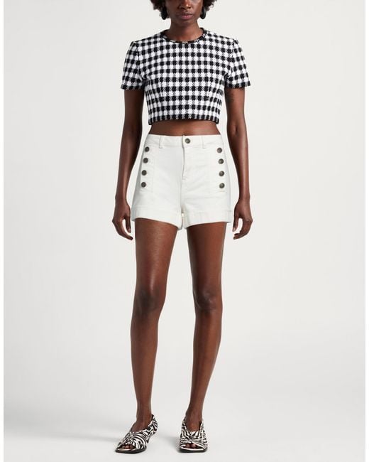 Twinset Gray Denim Shorts Cotton, Elastane