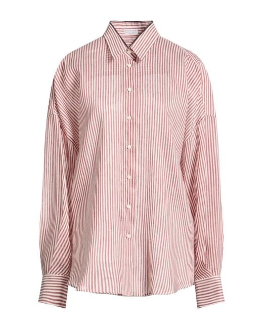 Brunello Cucinelli Pink Shirt Linen, Silk