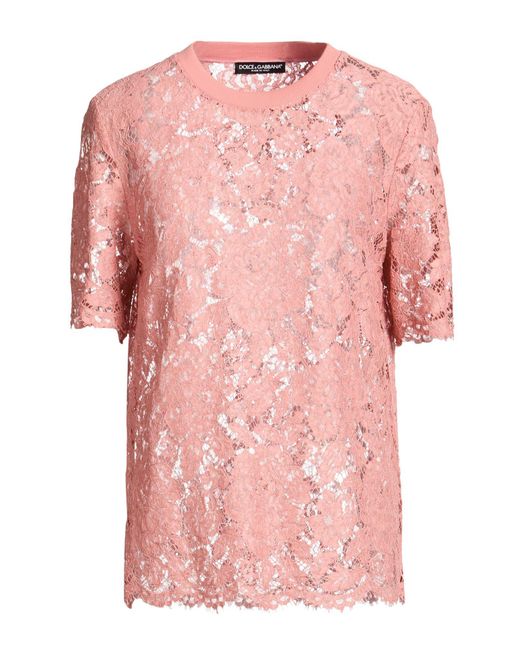Dolce & Gabbana Pink Antique Rose Top Viscose, Cotton, Polyamide