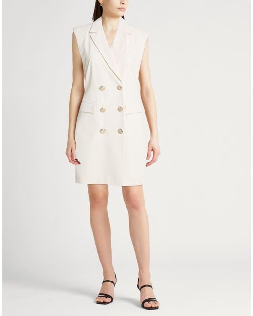Liu Jo White Cream Mini Dress Polyester, Elastane