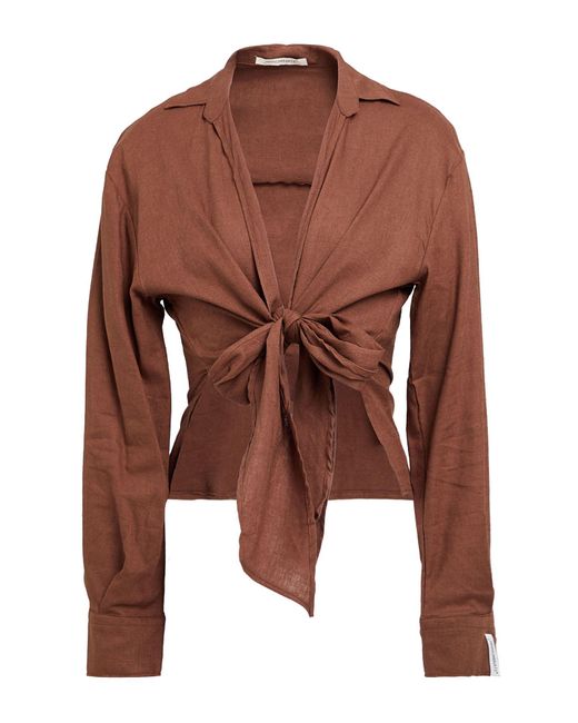 hinnominate Brown Shirt Linen, Viscose
