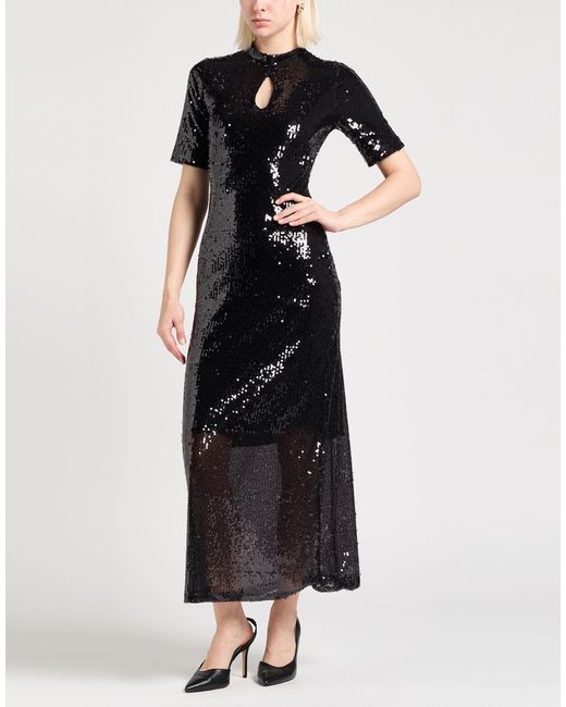 White Wise Black Maxi Dress Polyester, Elastane