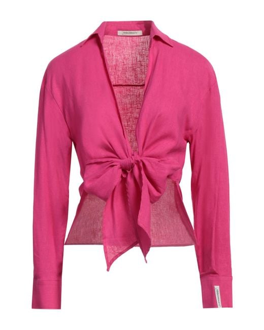 hinnominate Pink Fuchsia Shirt Linen, Viscose