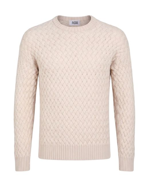 Alpha Studio Natural Sweater Merino Wool for men