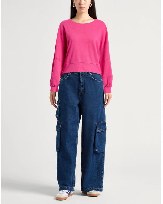 Jijil Pink Fuchsia Sweatshirt Cotton, Polyester