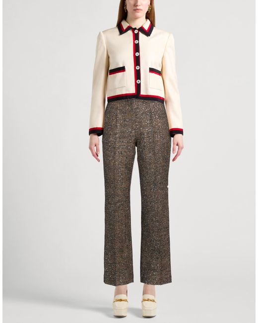 Giambattista Valli Gray Taupe Pants Wool, Polyester, Polyamide