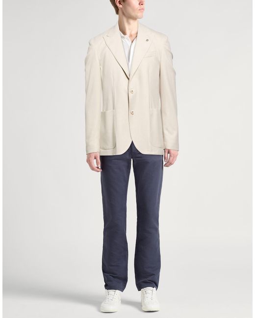 Barbati Natural Blazer Polyester, Viscose, Elastane for men