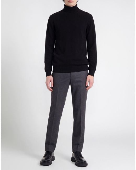 Piacenza Cashmere Black Turtleneck Cashmere for men