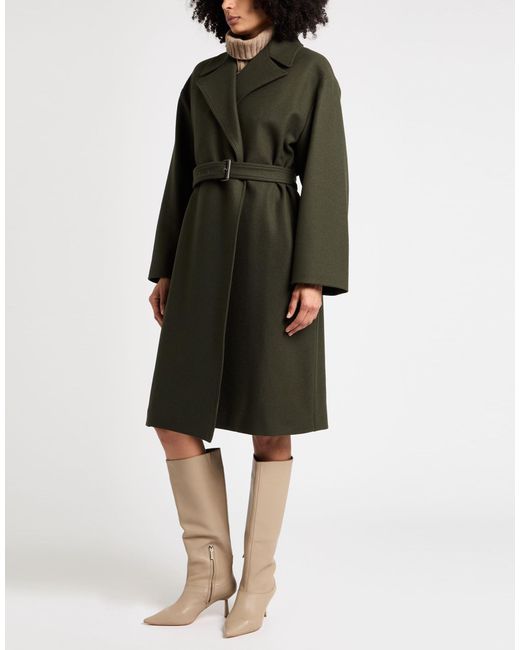 Hache Green Dark Coat Wool, Polyamide
