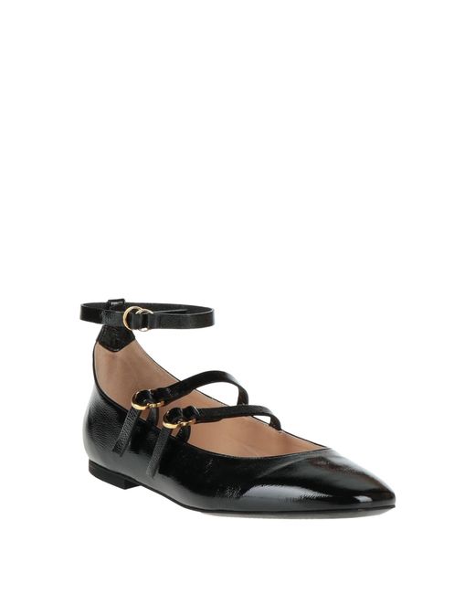 Odissi Black Ballet Flats Leather