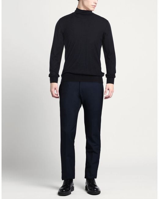 Slowear Blue Midnight Turtleneck Cashmere, Silk for men