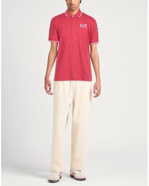 EA7 Pink Polo Shirt Cotton for men
