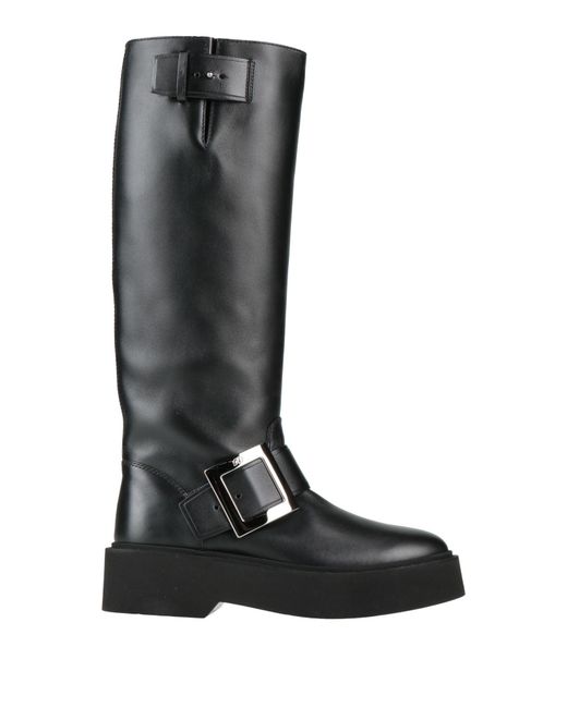 Roger Vivier Black Boot Leather
