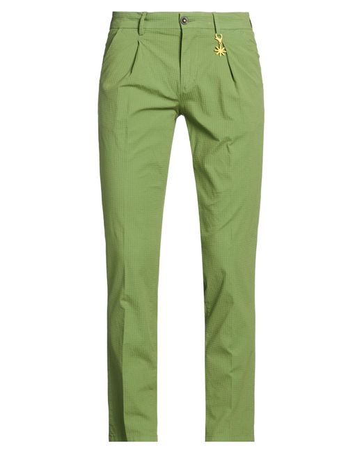 Manuel Ritz Green Pants Cotton, Elastane for men