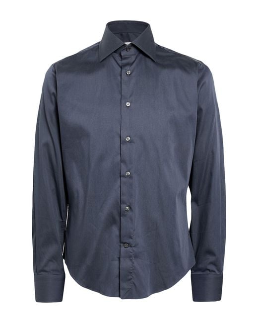 Brian Dales Blue Shirt Cotton, Polyamide, Elastane for men