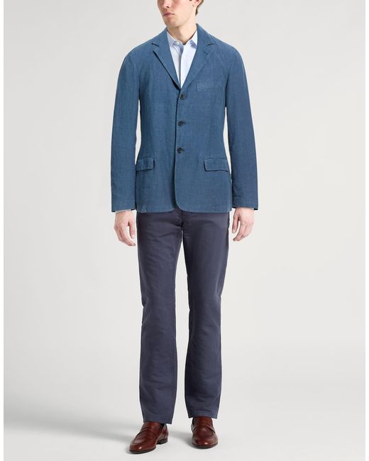 120% Lino Blue Blazer for men