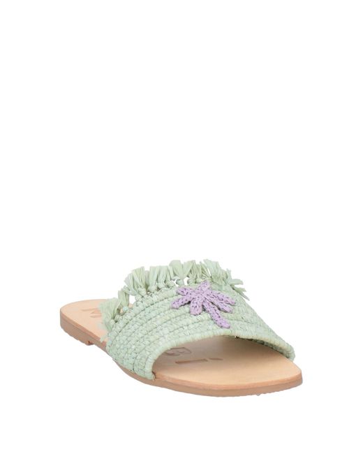 Manebí White Sandals Textile Fibers