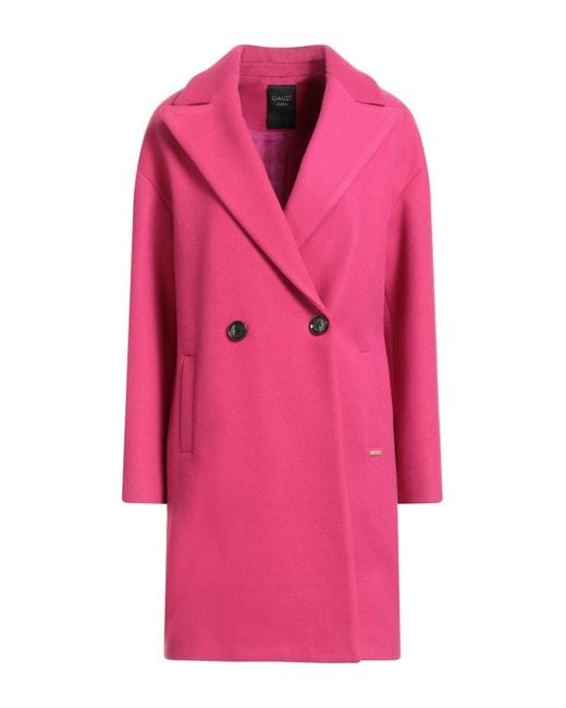 GAUDI Pink Jeans Fuchsia Coat Polyester