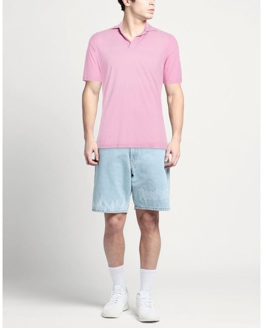 FILIPPO DE LAURENTIIS Pink Polo Shirts for men