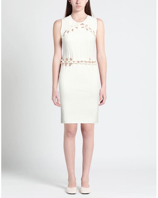 Pinko White Ivory Mini Dress Viscose, Polyester