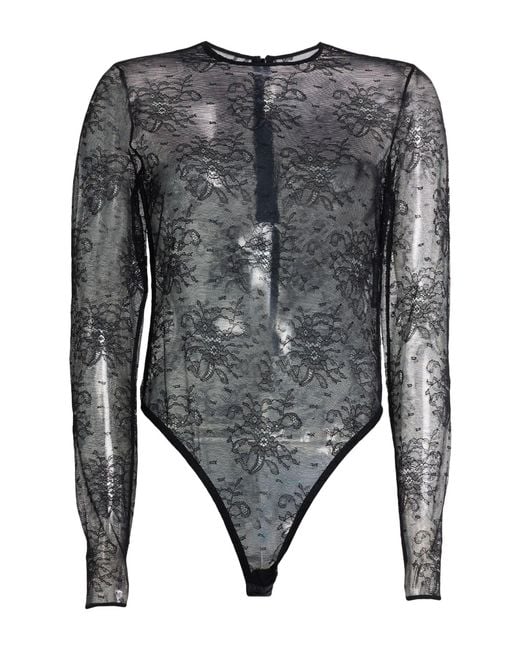 Dolce & Gabbana Gray Bodysuit Viscose, Polyamide, Elastane