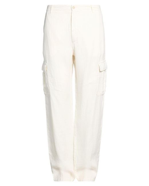 120% Lino White Pants for men